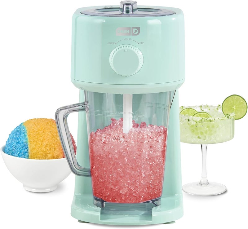 Dash Deluxe Shaved Ice & Slushy Maker - Easy-to-Use Slushy & Snow Cone Maker - Includes Serving Pitcher & Recipe Guide for Homemade Treats - Aqua - Image 1